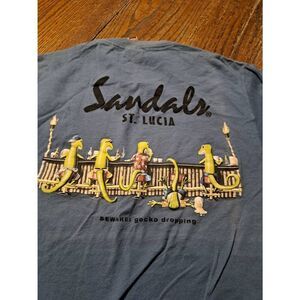 New Vintage 04 DuckCo Gecko Bar TShirt Sandals St Lucia Small Funny Novelty Tee